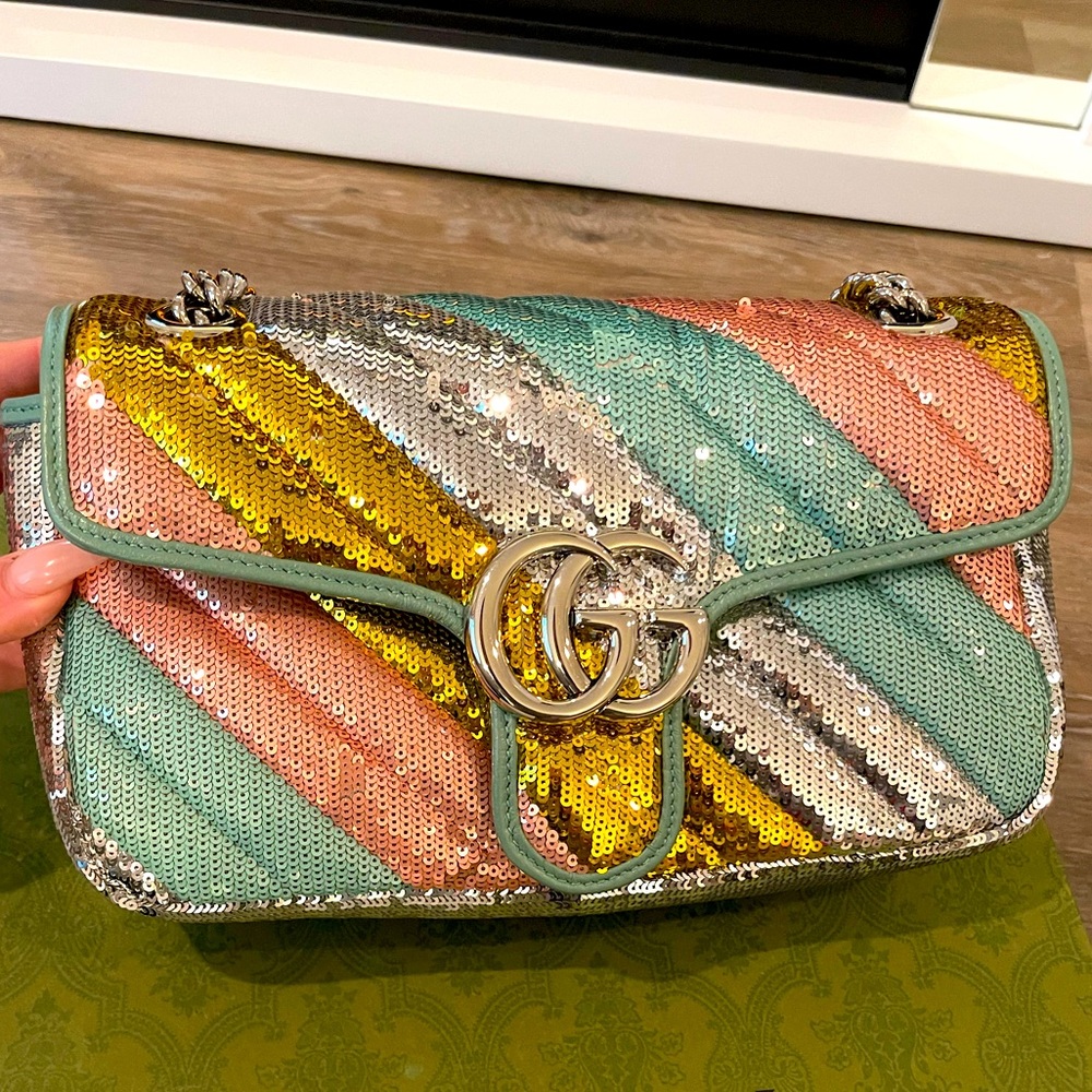*SOLD* Gucci Sequin Marmont, multicolor.